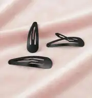 5 cm Sivri Metal Çıtçıt Toka Siyah Kaplama 1