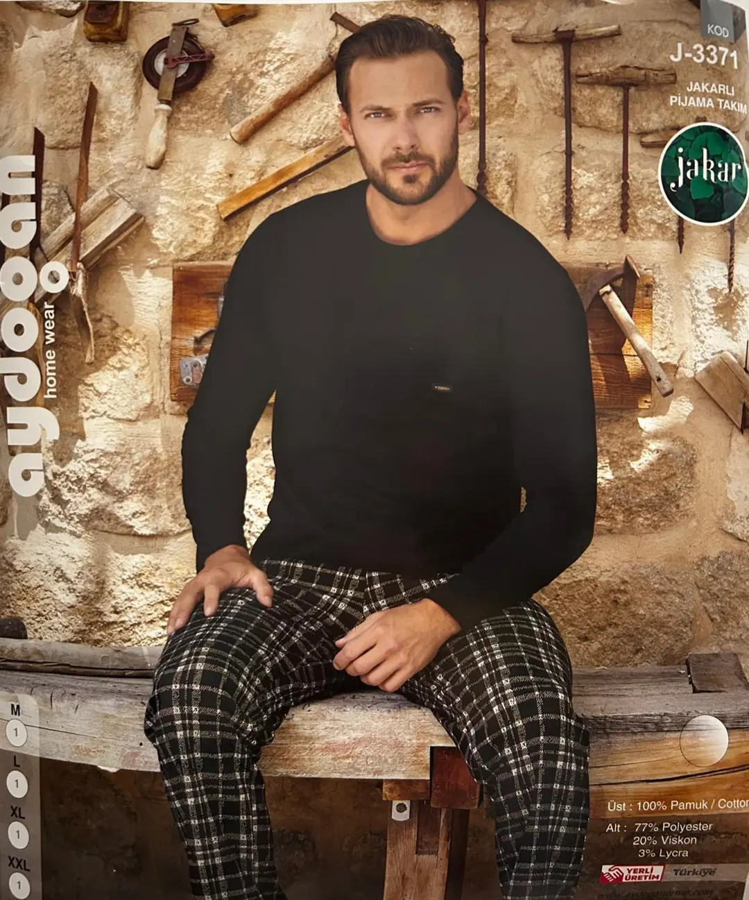 Aydoğan Erkek Jakarlı Uzun Kollu Pijama Takımı XL Beden 3371