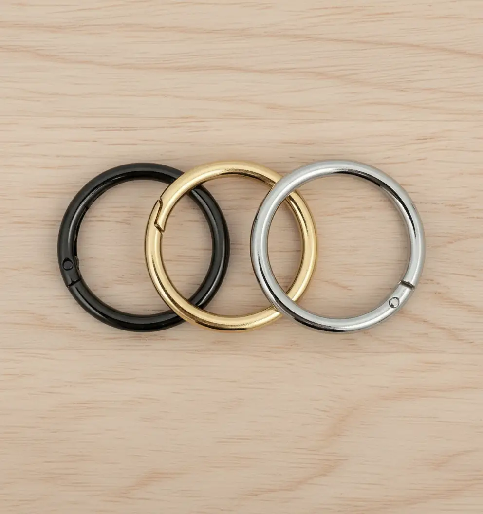 Metal Yaylı Çanta Halkası 4,5 cm Gold 3