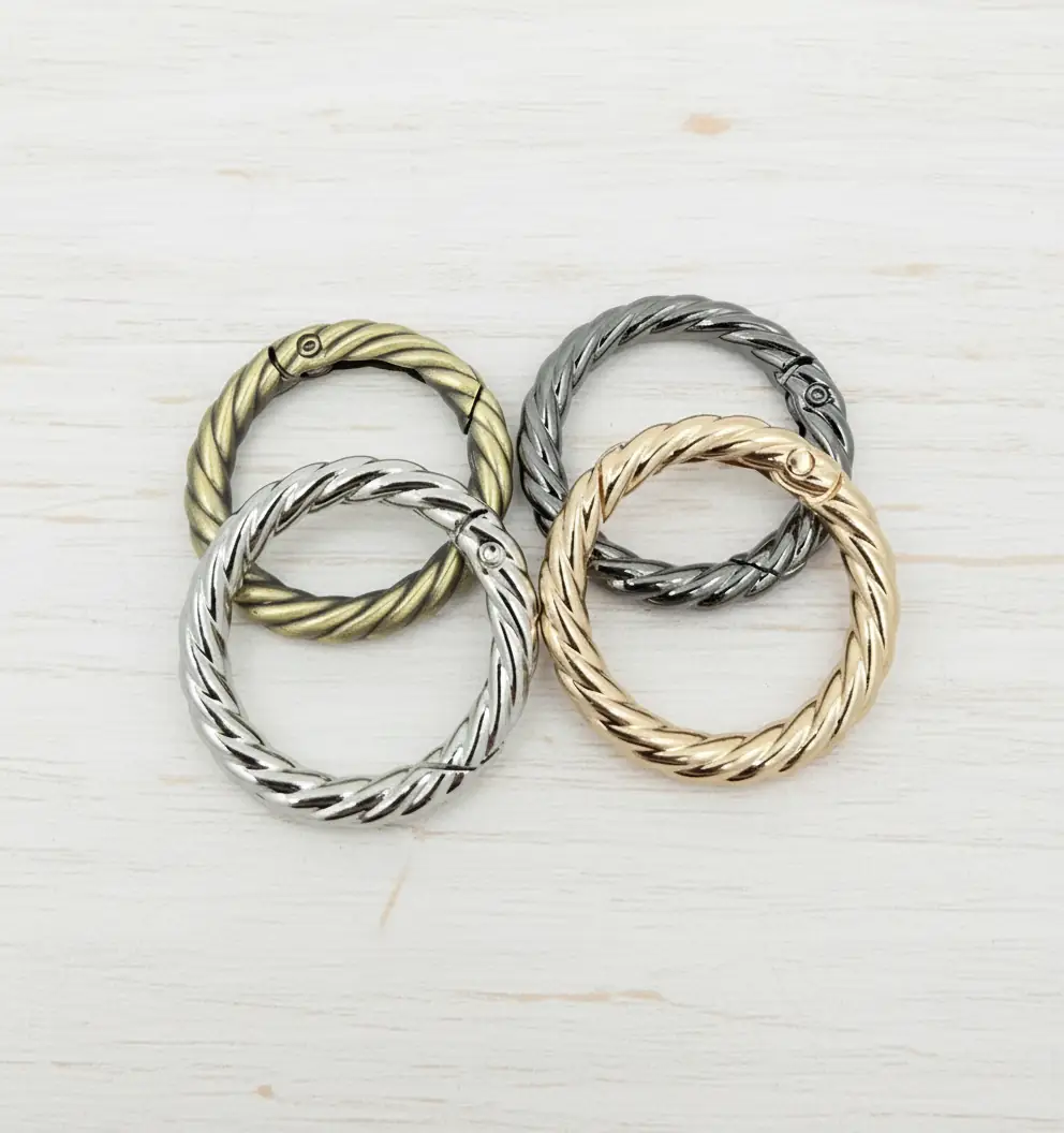 Metal Yaylı Burgu Çanta Halkası 3 cm Füme 3