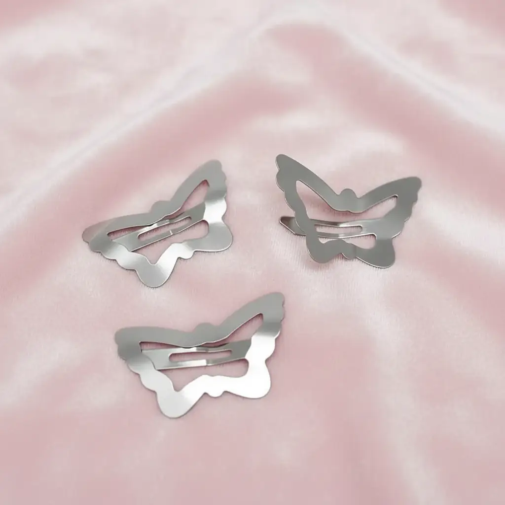 4 cm Kelebek Metal Çıtçıt Toka Nikel Kaplama 50 adet