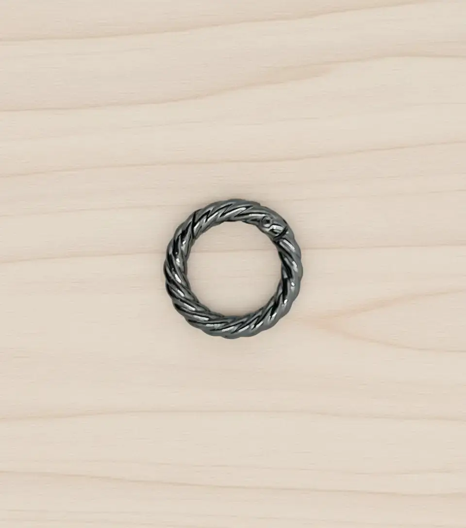 Metal Yaylı Burgu Çanta Halkası 2 cm Füme