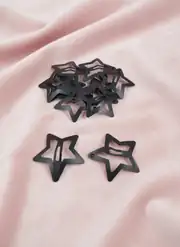 4 cm Yıldız Metal Çıtçıt Toka Siyah Kaplama 2