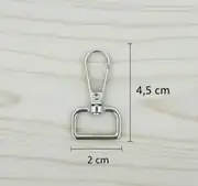 2 cm Yaylı Çanta Klipsi-Akrep Kanca Gümüş 2