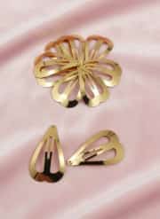 4 cm Kalp Metal Çıtçıt Toka Gold Kaplama 50 adet 2