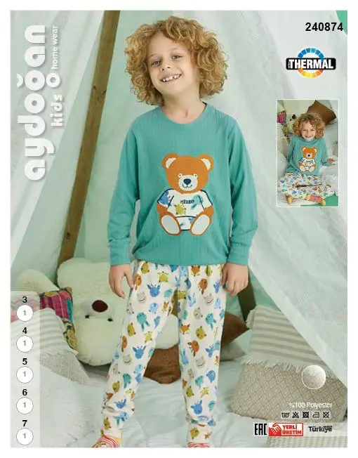 Aydoğan Çocuk Termal Pijama Takımı 6 Beden 240874