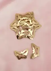 4 cm Kelebek Metal Çıtçıt Toka Gold Kaplama 2
