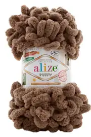 Alize Puffy 466 Açık Kahve Örgü İpi 2