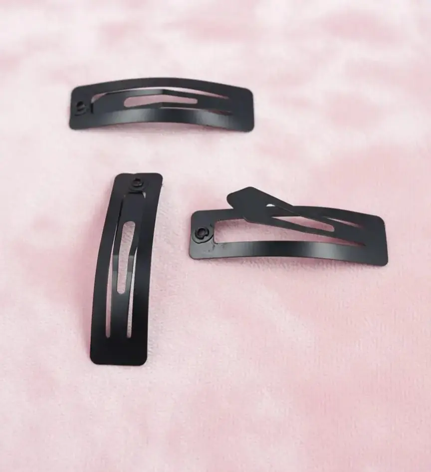 5 cm Dikdörtgen Metal Çıtçıt Toka Siyah Kaplama