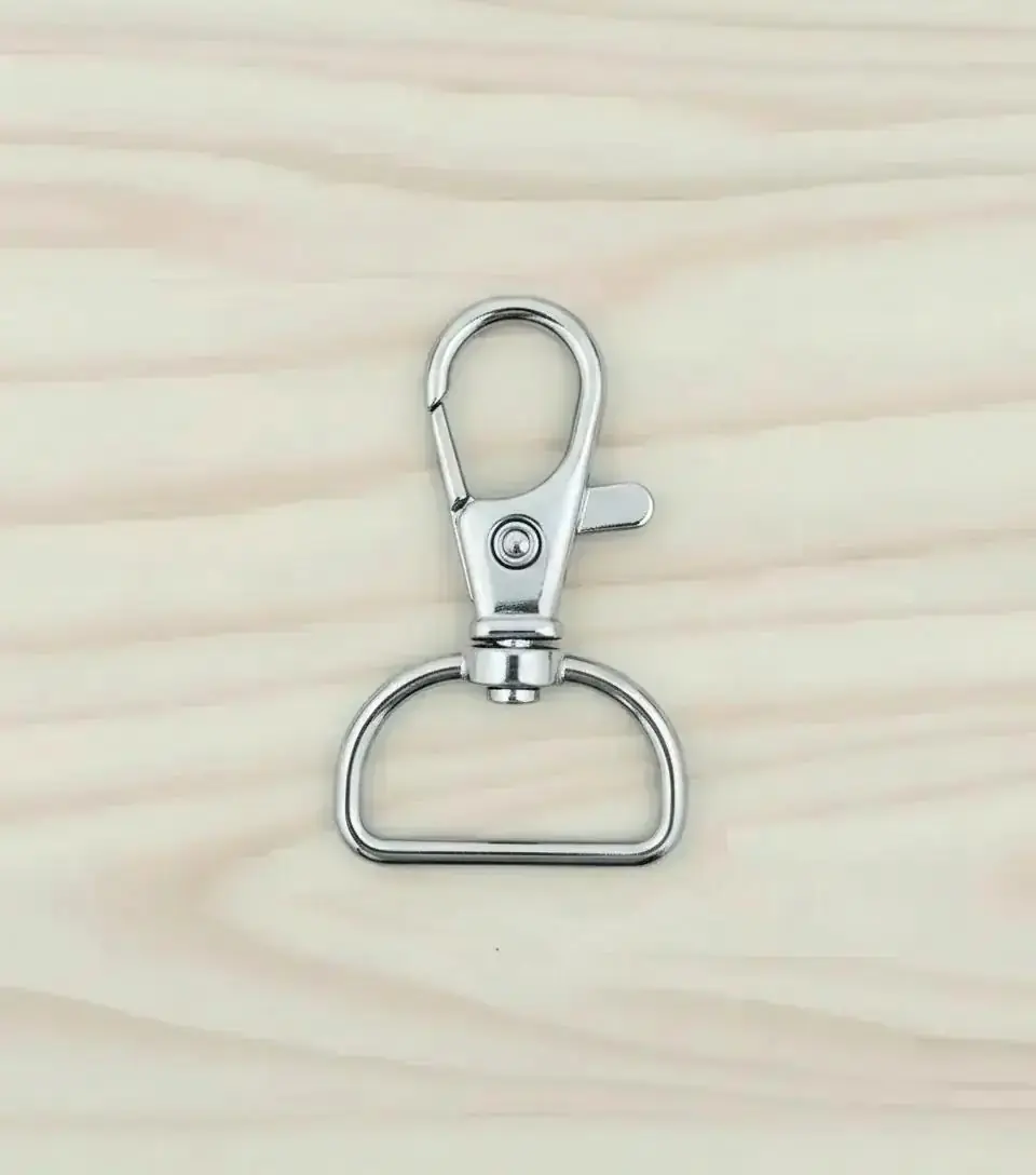 2 cm Yaylı Papağan Kanca Çanta -Anahtarlık Klipsi Gümüş 1