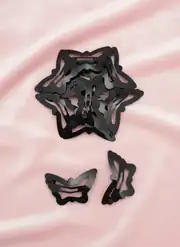 4 cm Kelebek Metal Çıtçıt Toka Siyah Kaplama 2