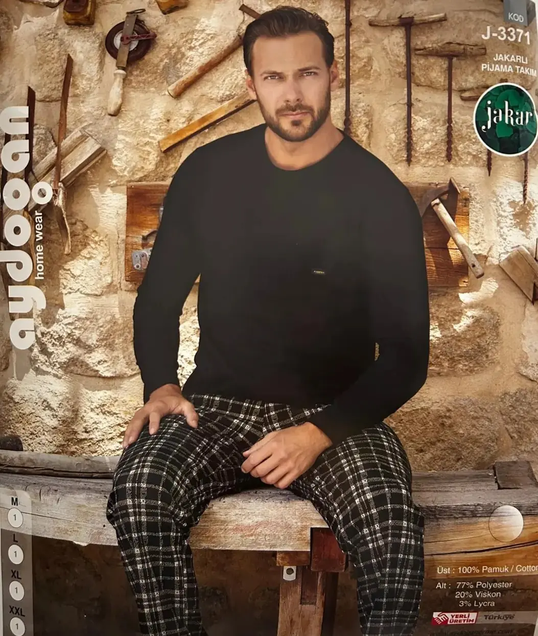 Aydoğan Erkek Jakarlı Uzun Kollu Pijama Takımı L Beden 3371