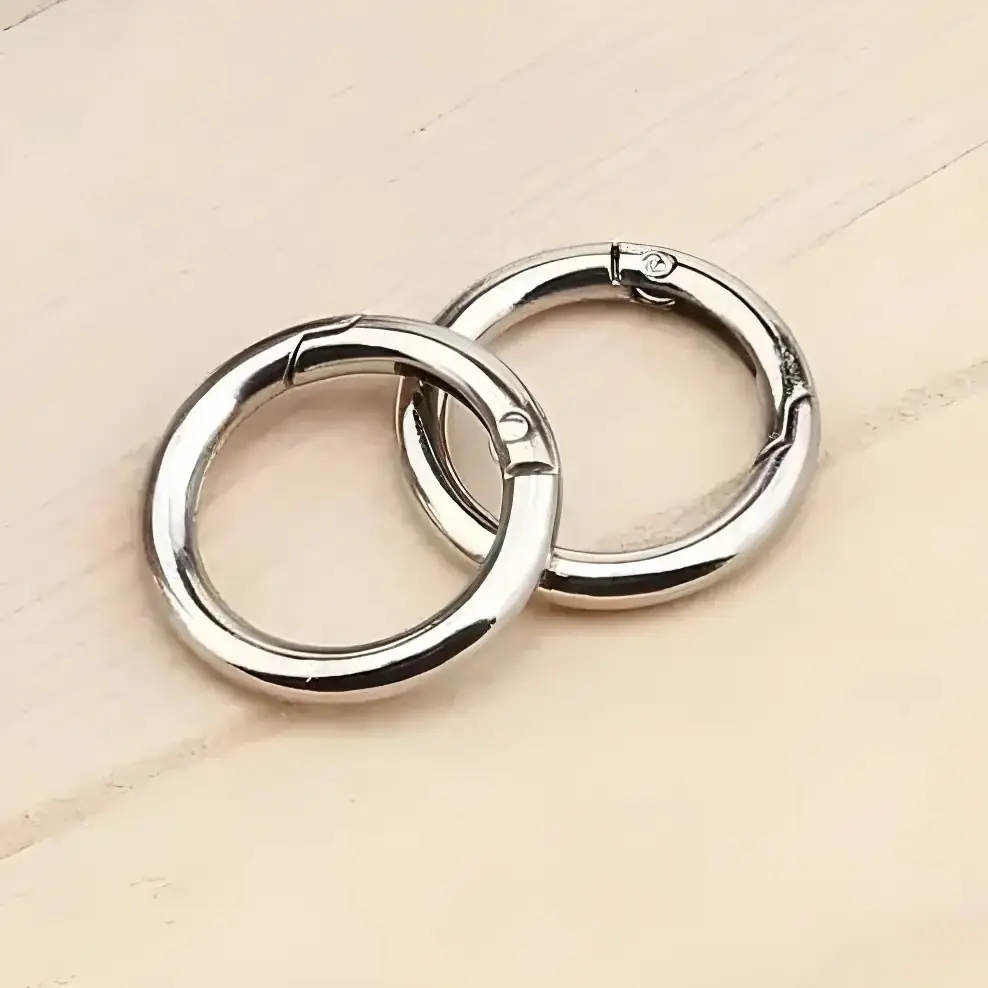 Metal Yaylı Çanta Halkası 2 cm Gümüş 2 Adet 4