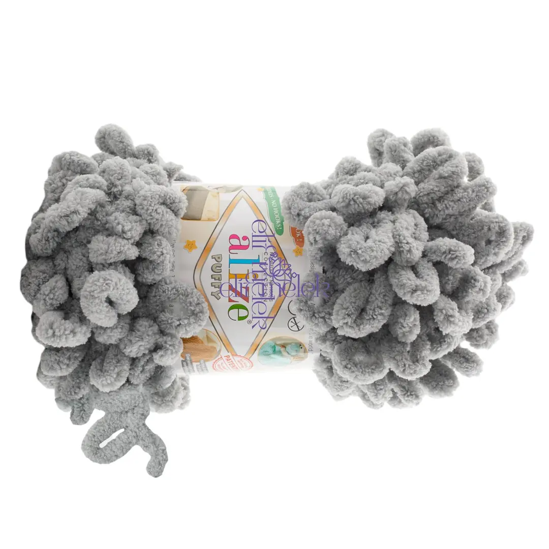 Alize Puffy 302 Gri Örgü İpi 2