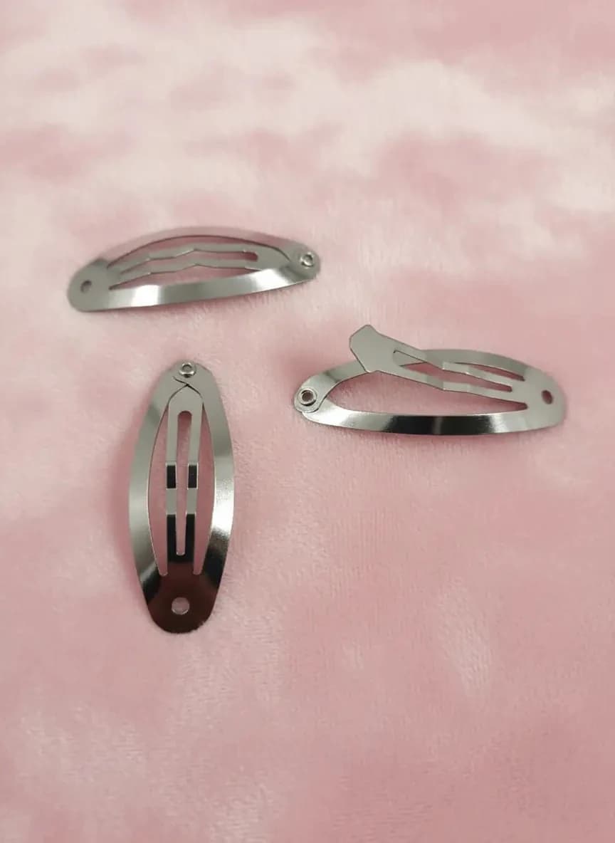 5 cm Oval Metal Çıtçıt Toka Nikel Kaplama
