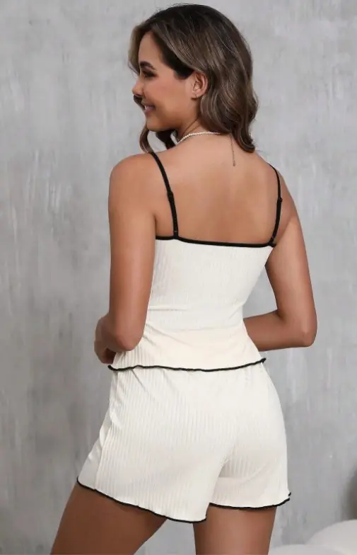 3776 Kadın Fiyonklu Şortlu Pijama Takımı L-Xl Beden 3