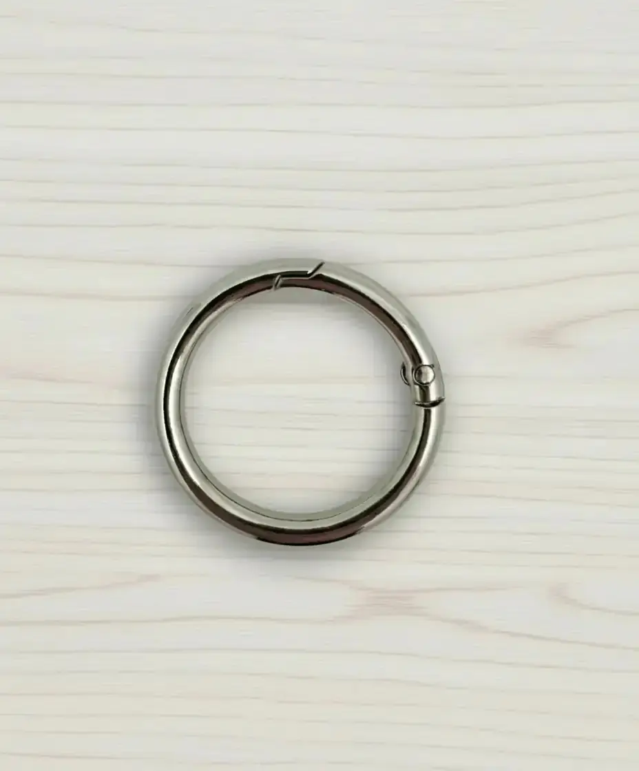 Metal Yaylı Çanta Halkası 4 cm Gümüş