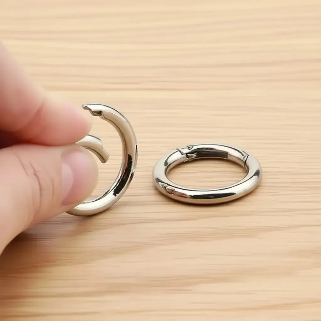 Metal Yaylı Çanta Halkası 2 cm Gümüş 2 Adet 3