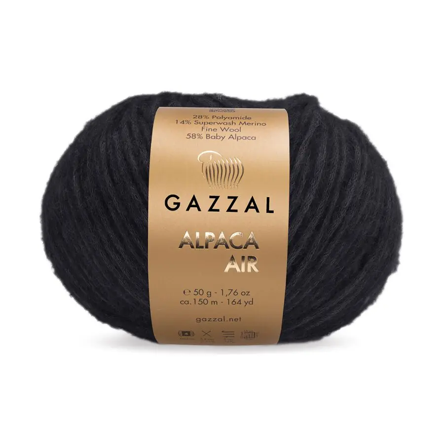 Gazzal Alpaca Air Siyah Örgü İpi 80