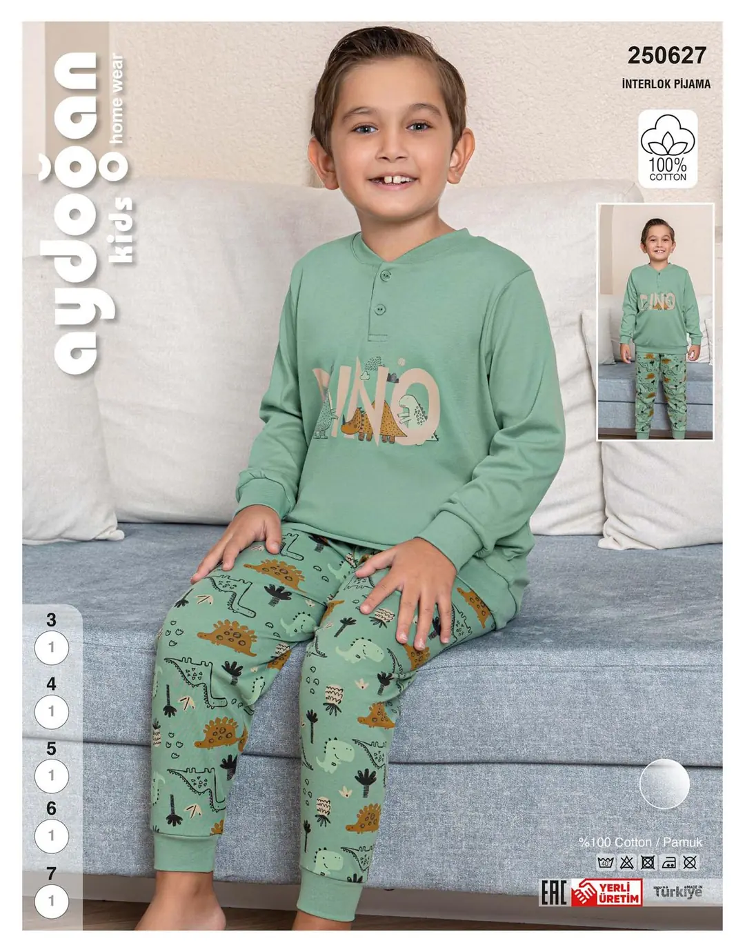 Aydoğan Erkek Çocuk Uzun Kollu Pijama Takımı 4 Beden 250627