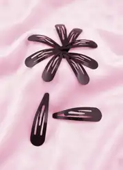6 cm Sivri Metal Çıtçıt Toka Siyah Kaplama 2