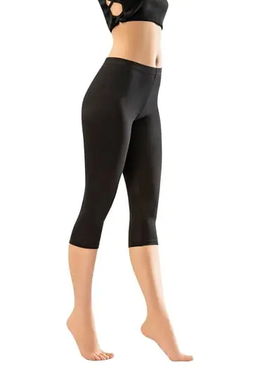 Kota 4005 Byn Capri Düz Tayt - Siyah - 3Xl