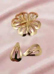 4 cm Kalp Metal Çıtçıt Toka Gold Kaplama 2
