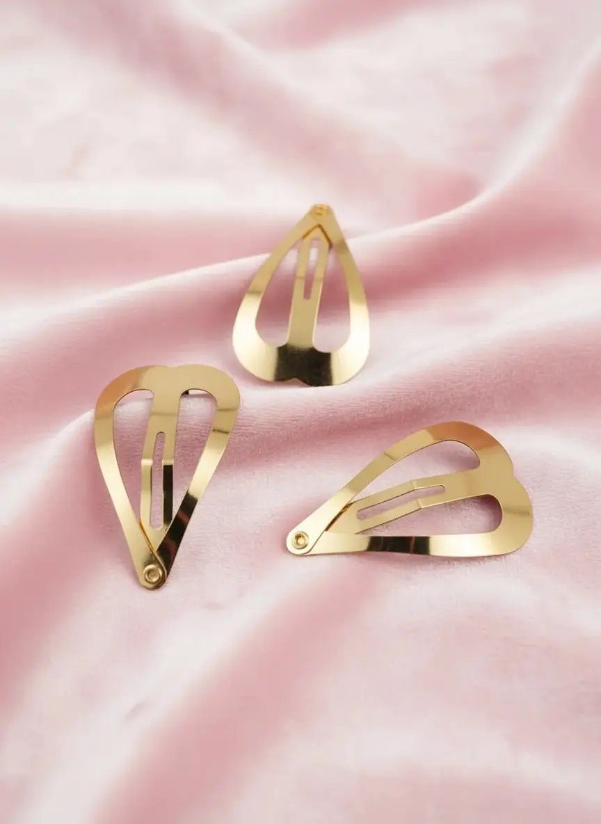 4 cm Kalp Metal Çıtçıt Toka Gold Kaplama 50 adet