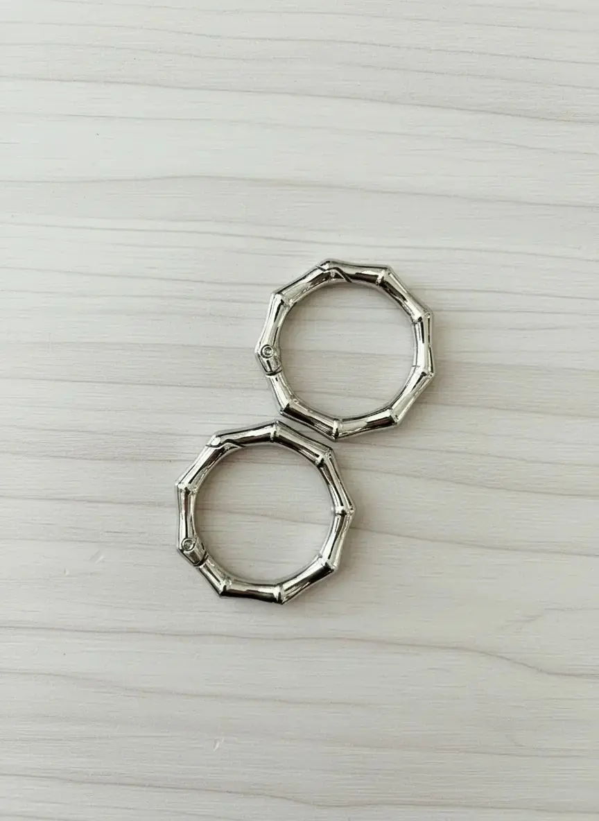 9 Köşeli Yaylı Halka 3,5 cm Gümüş-2 adet