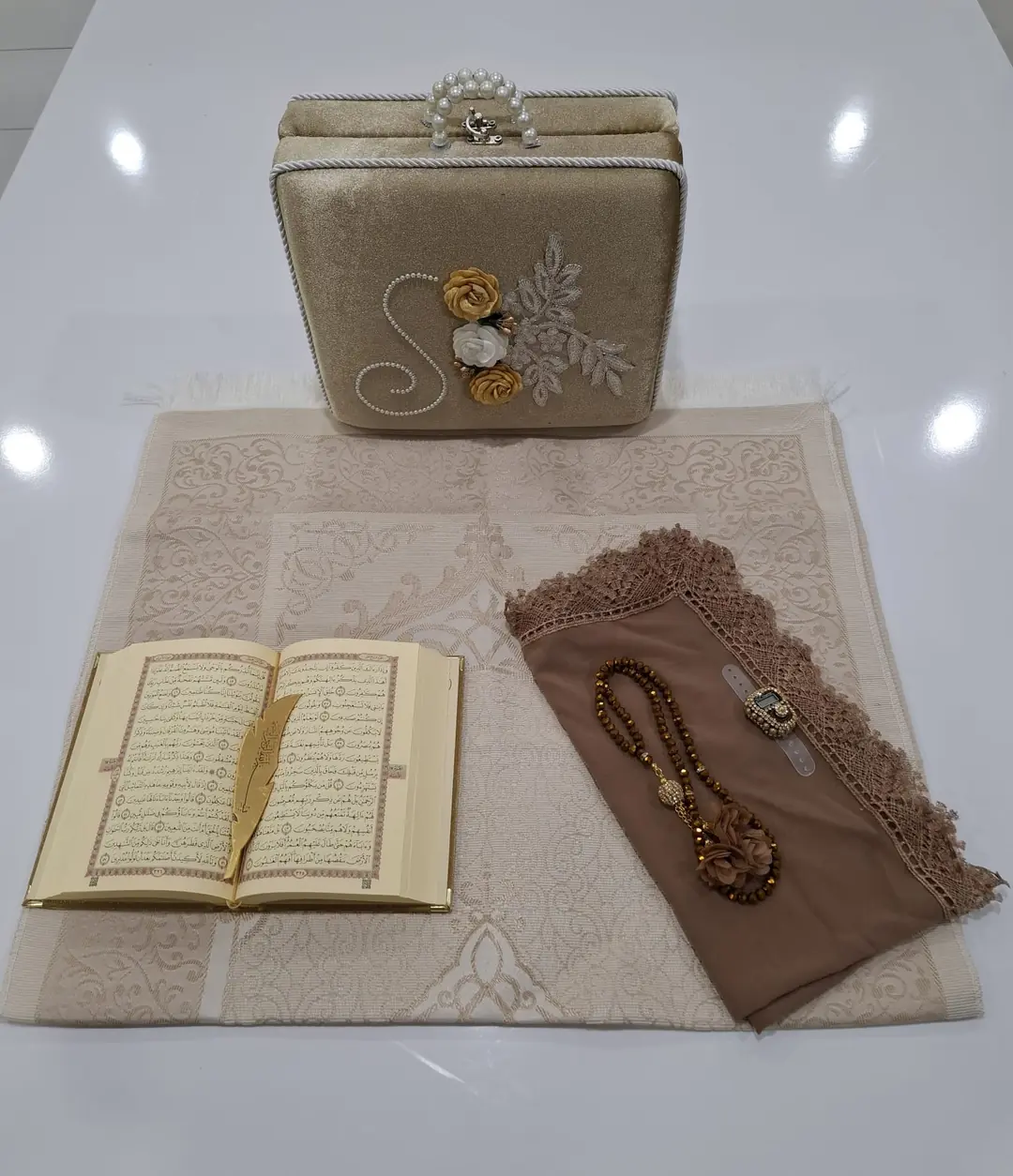 Kombin İncili Çantalı Set Model 7 3