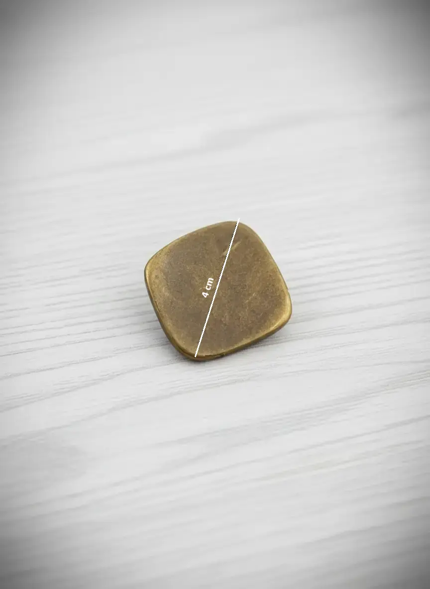 Metalize Düğme Kare Antik-5 adet 5