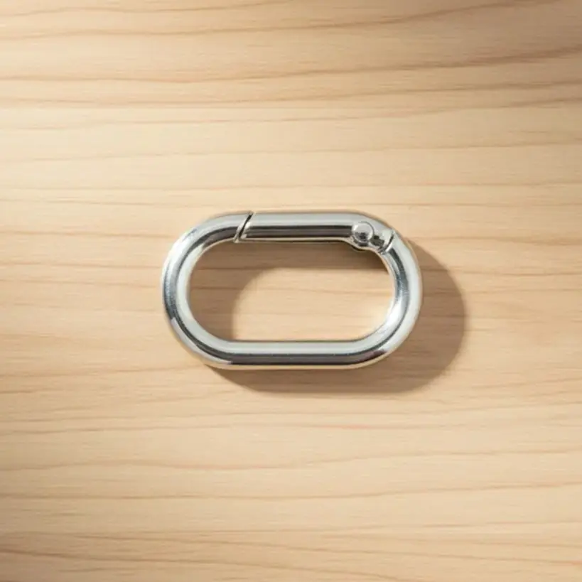 Oval Metal Yaylı Çanta Halkası 3,5 cm Gümüş