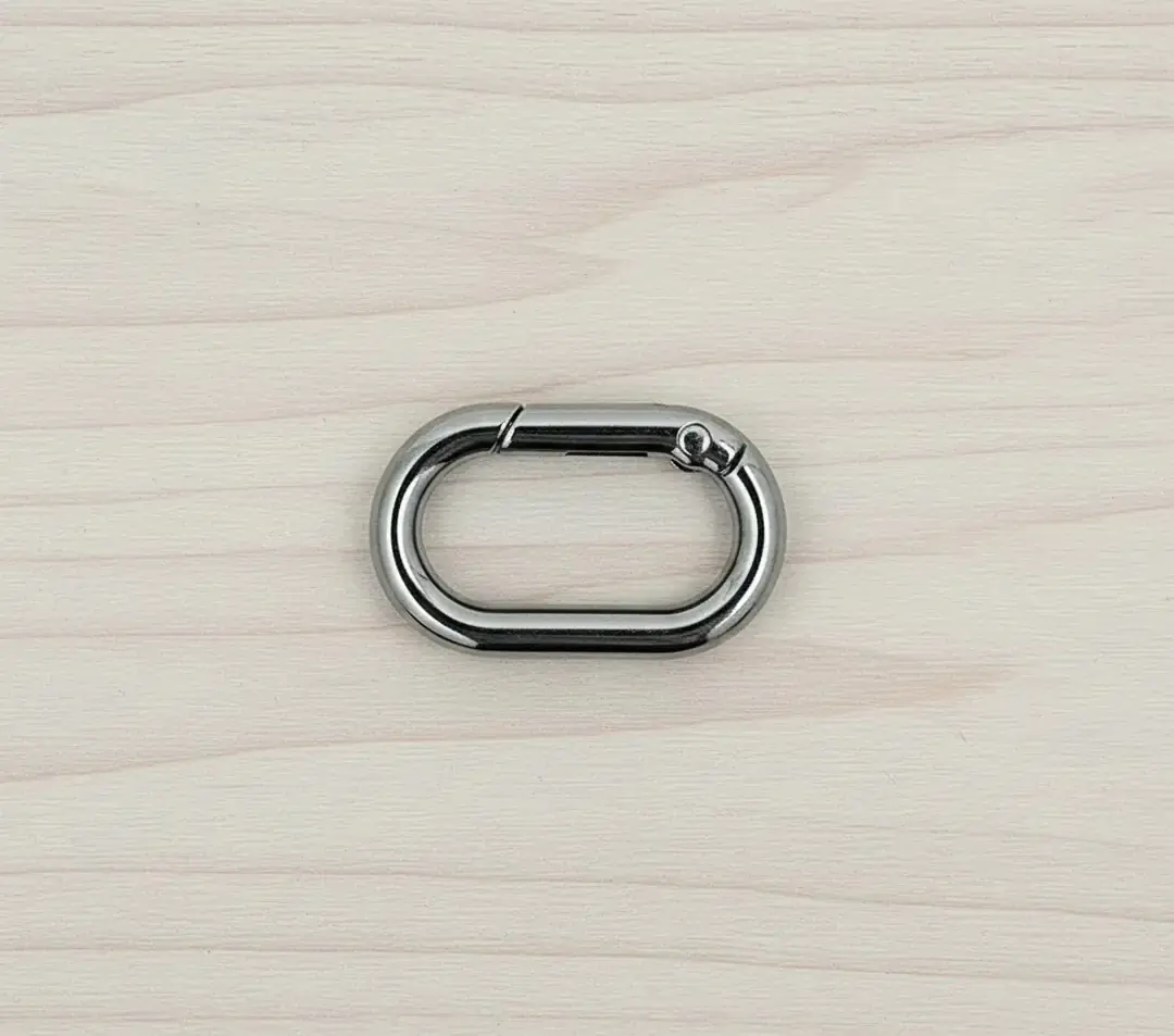 Oval Metal Yaylı Çanta Halkası 3 cm Füme
