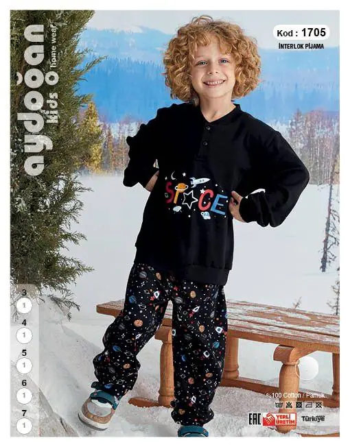 Aydoğan Erkek Çocuk Uzun Kollu Pijama Takımı 3 Beden 1705