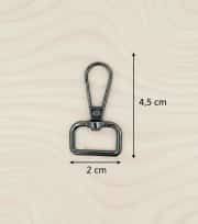 2 cm Yaylı Çanta Klipsi-Akrep Kanca Füme-2 adet 2