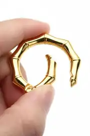 9 Köşeli Yaylı Halka 3,5 cm Gold-2 adet 3